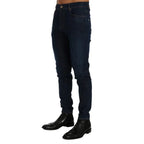 Frankie Morello Blue Cotton Slim Fit Jeans - Zeiniez