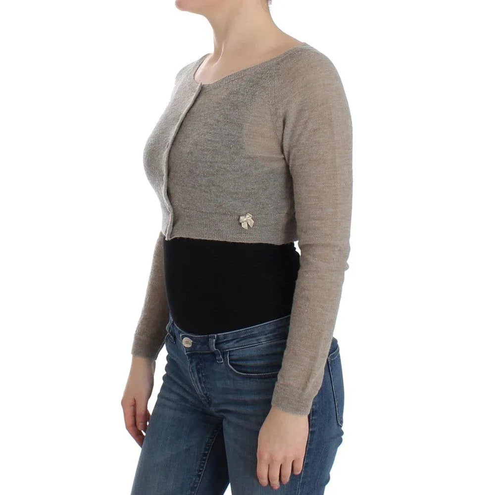 Ermanno Scervino Beige Alpaca Leather Cardigan - Zeiniez