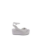 Calvin Klein Beige Leather Platform Sandals - Zeiniez