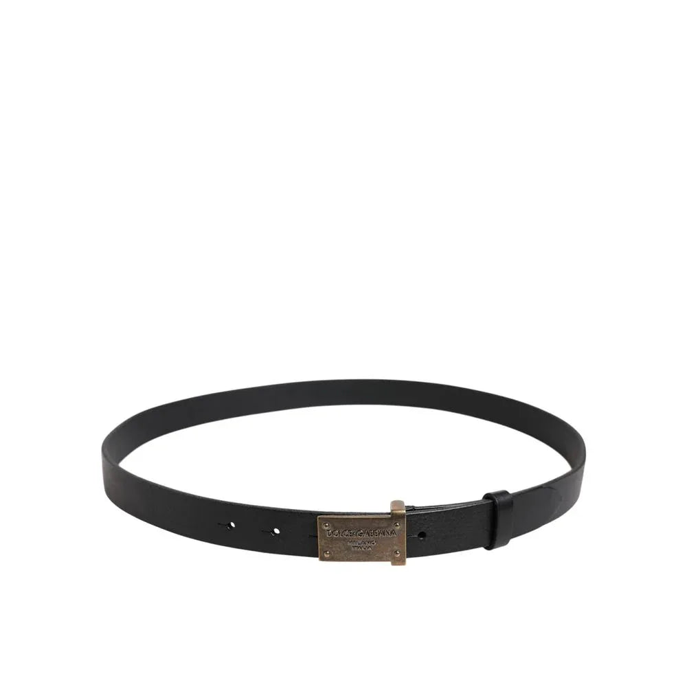 Dolce & Gabbana Black Leather Regular Belt - Zeiniez