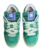 Dolce & Gabbana Green Suede New Roma Low Top Sneakers Shoes - Zeiniez