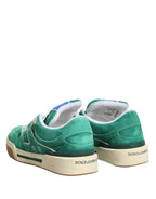 Dolce & Gabbana Green Suede New Roma Low Top Sneakers Shoes - Zeiniez