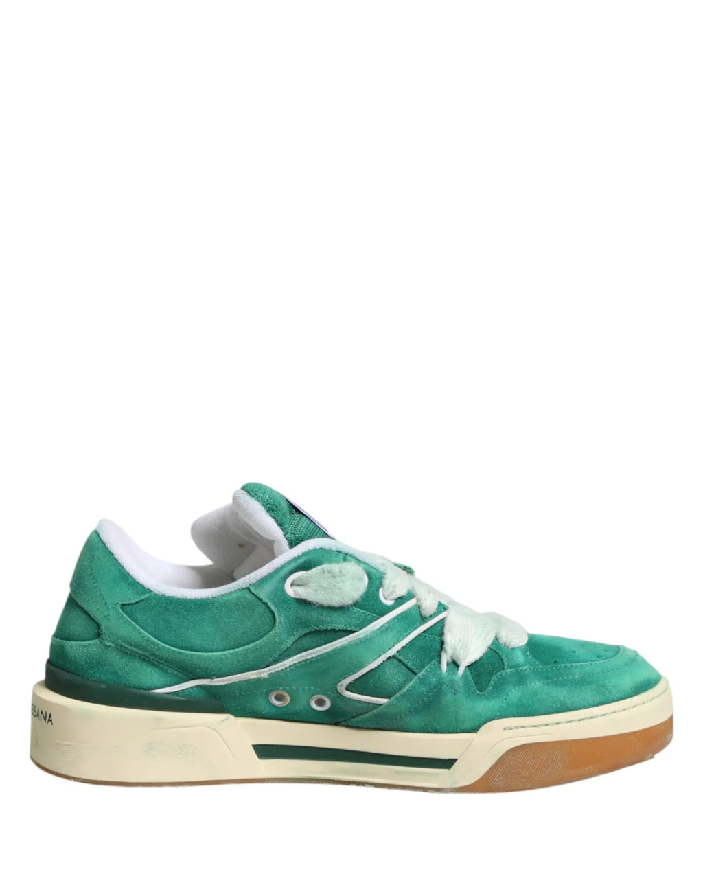 Dolce & Gabbana Green Suede New Roma Low Top Sneakers Shoes - Zeiniez