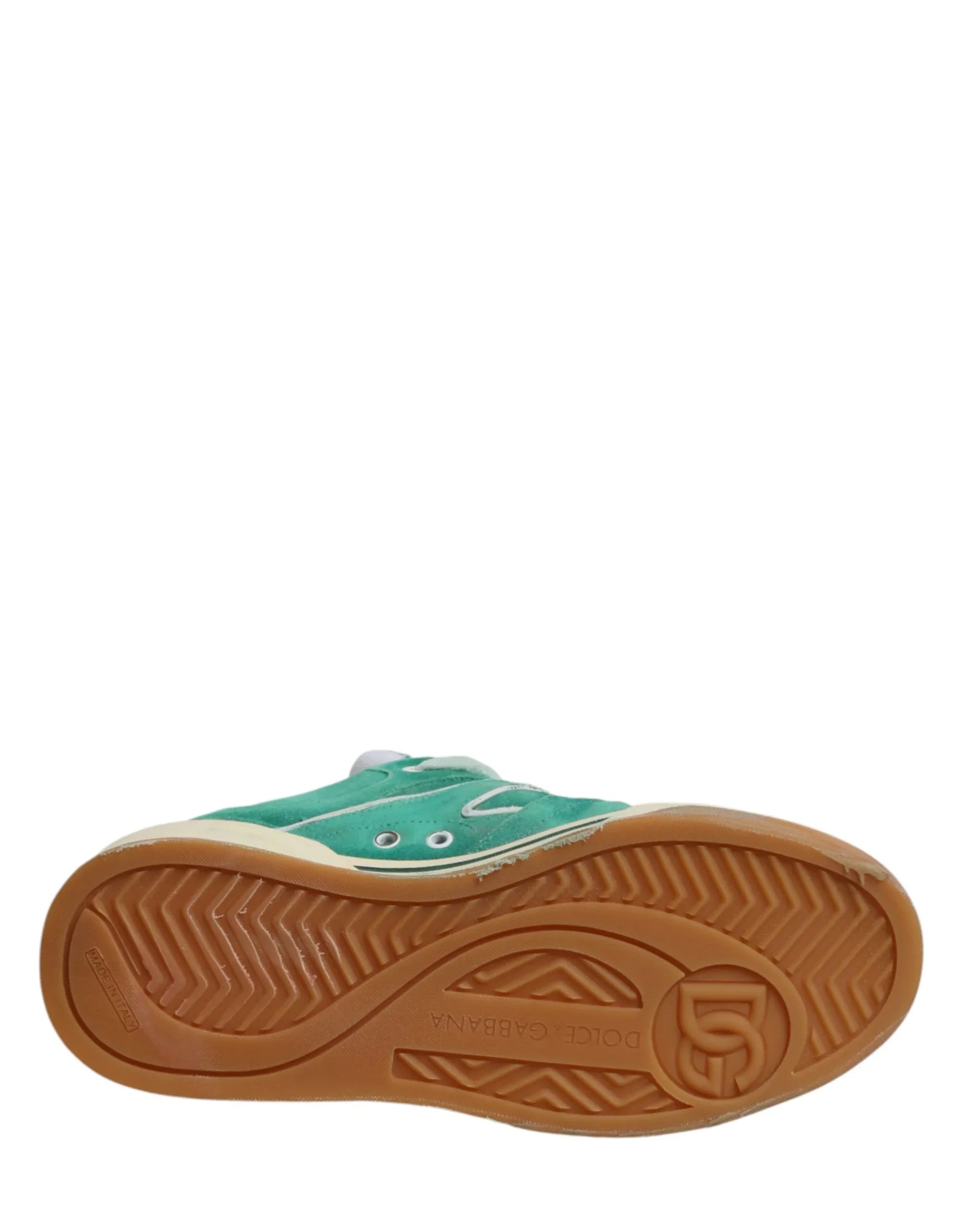 Dolce & Gabbana Green Suede New Roma Low Top Sneakers Shoes - Zeiniez