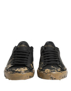 Dolce & Gabbana Black Portofino Mud Effect Low Top Sneakers Shoes - Zeiniez