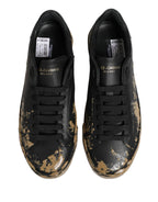 Dolce & Gabbana Black Portofino Mud Effect Low Top Sneakers Shoes - Zeiniez