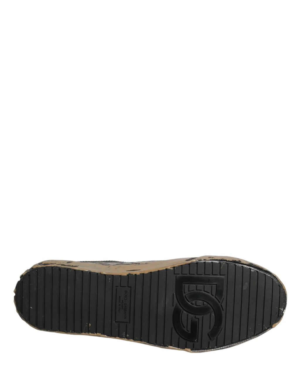 Dolce & Gabbana Black Portofino Mud Effect Low Top Sneakers Shoes - Zeiniez
