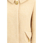Valentino Beige Fleece Wool Coat - Zeiniez