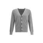 Brunello Cucinelli Gray Cotton Cardigan - Zeiniez