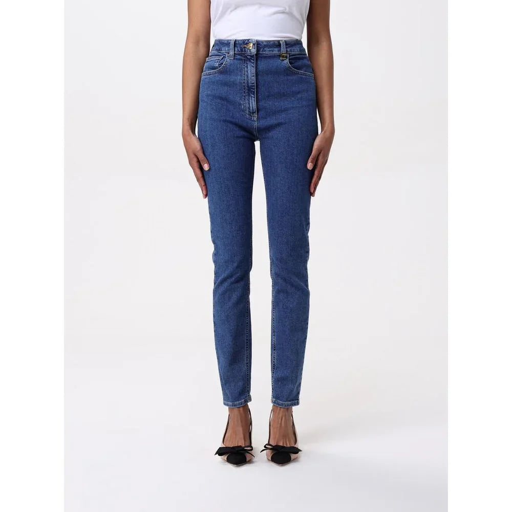Elisabetta Franchi Blue Denim High-Waisted Jean - Zeiniez