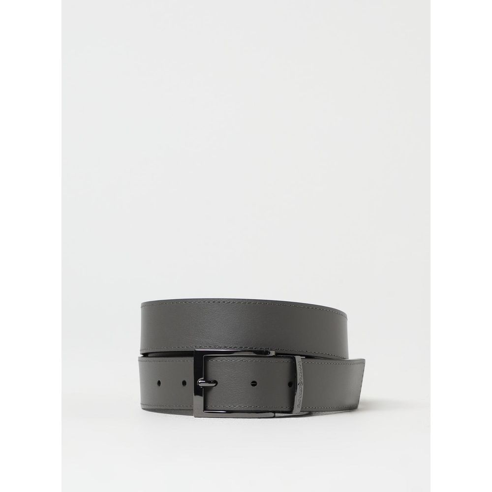 Emporio Armani Black Leather Regular Belt - Zeiniez