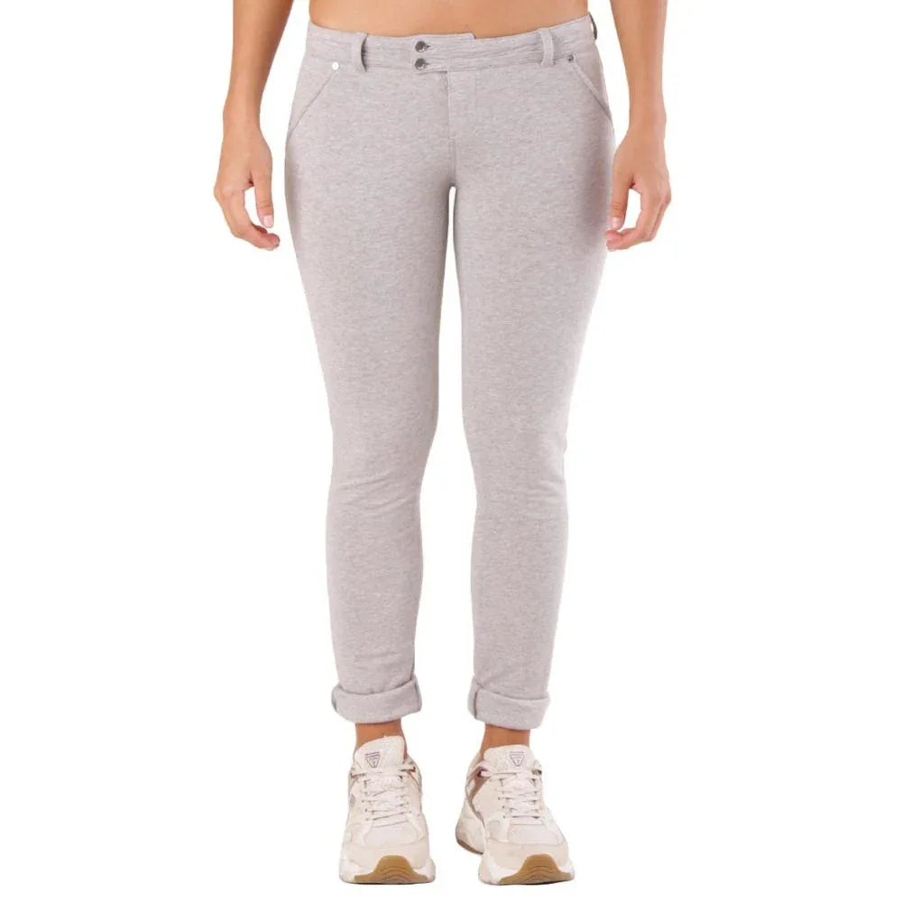 Met Gray Cotton Skinny Pants - Zeiniez