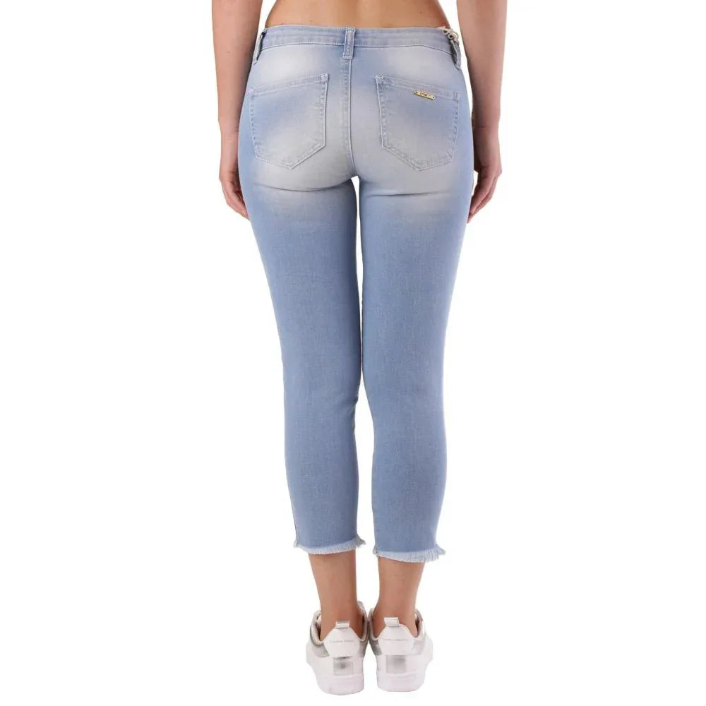 Met Blue Cotton Cropped Jeans - Zeiniez