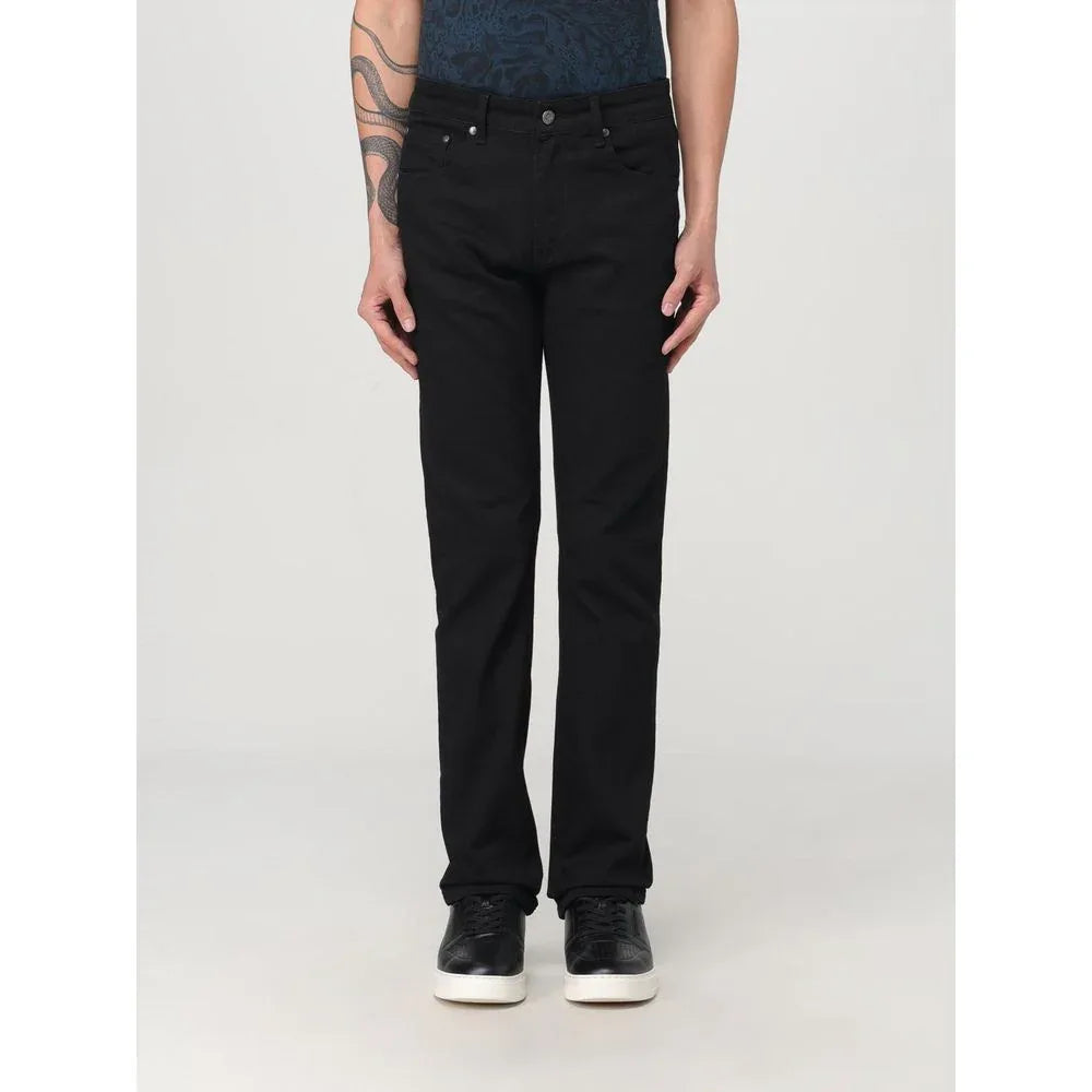 Just Cavalli Black Cotton Straight-Leg Jeans - Zeiniez
