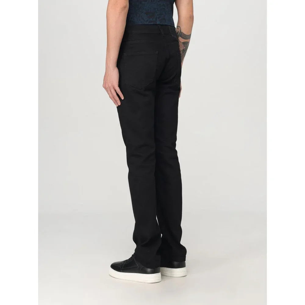 Just Cavalli Black Cotton Straight-Leg Jeans - Zeiniez