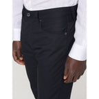 Emporio Armani Blue Cotton Casual Pants