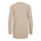 Vila Clothes Beige Viscose Cardigan