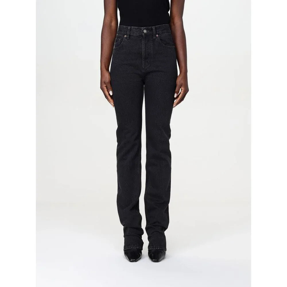 Saint Laurent Black Cotton Straight-Leg Jeans - Zeiniez
