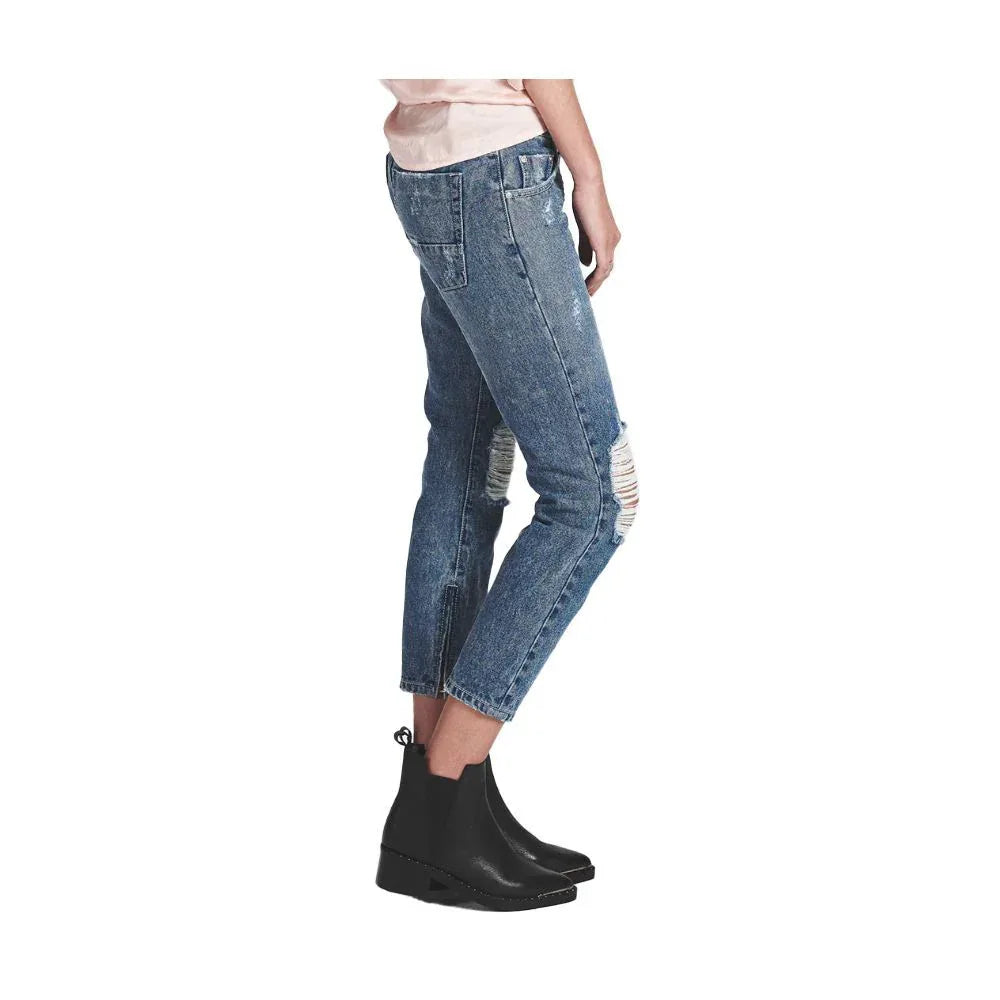 One Teaspoon Blue Cotton Cropped Jeans - Zeiniez