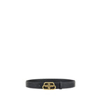 Balenciaga Black Calf Leather Bos Taurus Regular Belt - Zeiniez