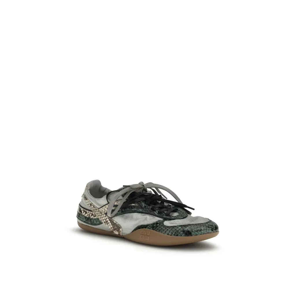 Miu Miu Gray Other Fibres Athletic Sneakers - Zeiniez