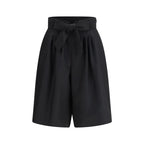 Valentino Black Wool Bermuda Shorts - Zeiniez