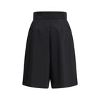 Valentino Black Wool Bermuda Shorts - Zeiniez