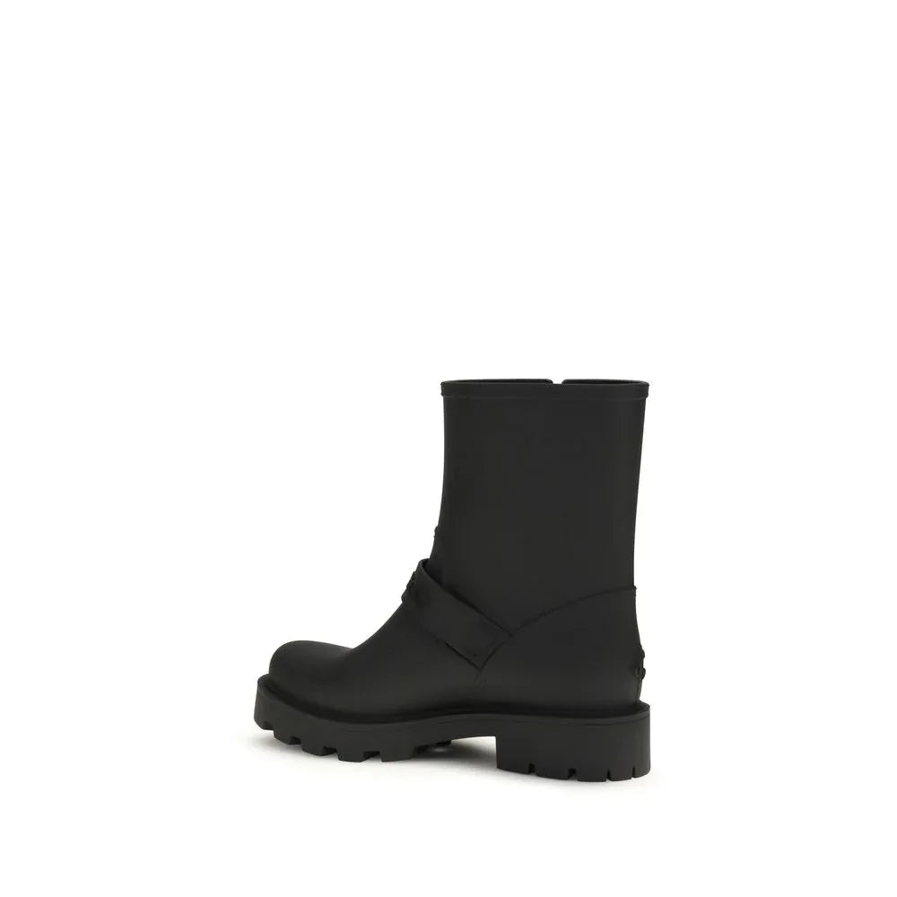 Jimmy Choo Black Polyurethane Rain Boots - Zeiniez