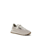 Brunello Cucinelli Gray Calf Leather Bos Taurus Chunky Sneakers - Zeiniez
