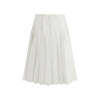 Prada White Cotton Long Skirt - Zeiniez