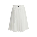 Prada White Cotton Long Skirt - Zeiniez