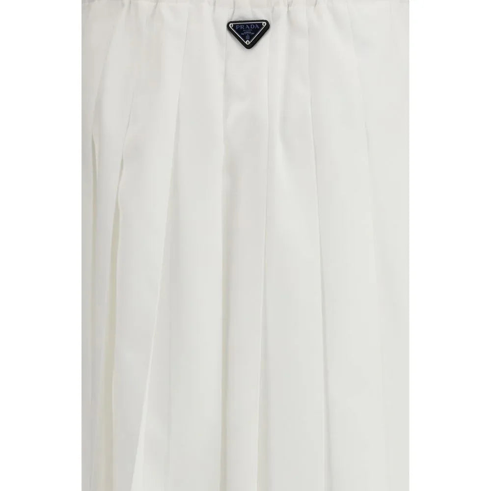 Prada White Cotton Long Skirt - Zeiniez
