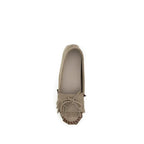 Paris Texas Gray Calf Leather Bos Taurus Moccassin - Zeiniez