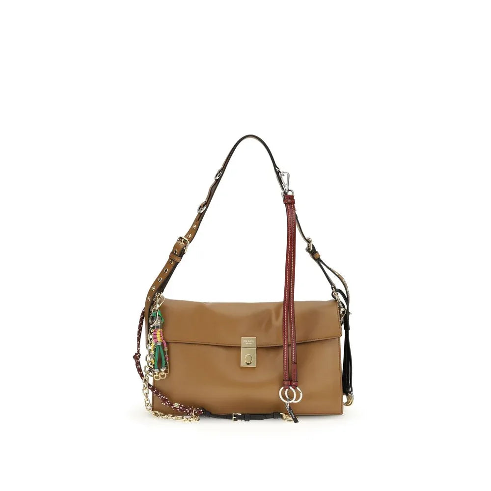 Prada Beige Calf Leather Bos Taurus Shoulder Bag - Zeiniez