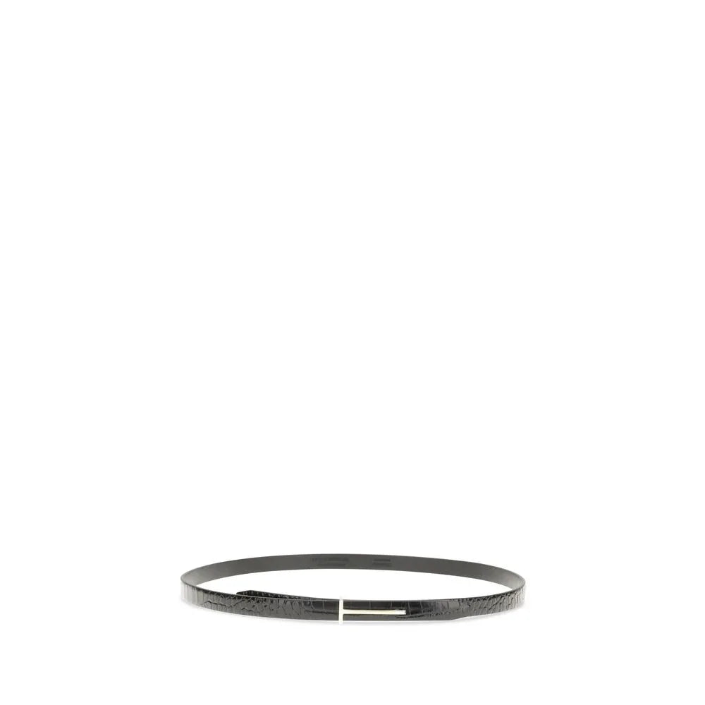 Tom Ford Black Leather Thin Belt - Zeiniez