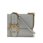 PINKO Gray Calf Leather Bos Taurus Shoulder Bag - Zeiniez