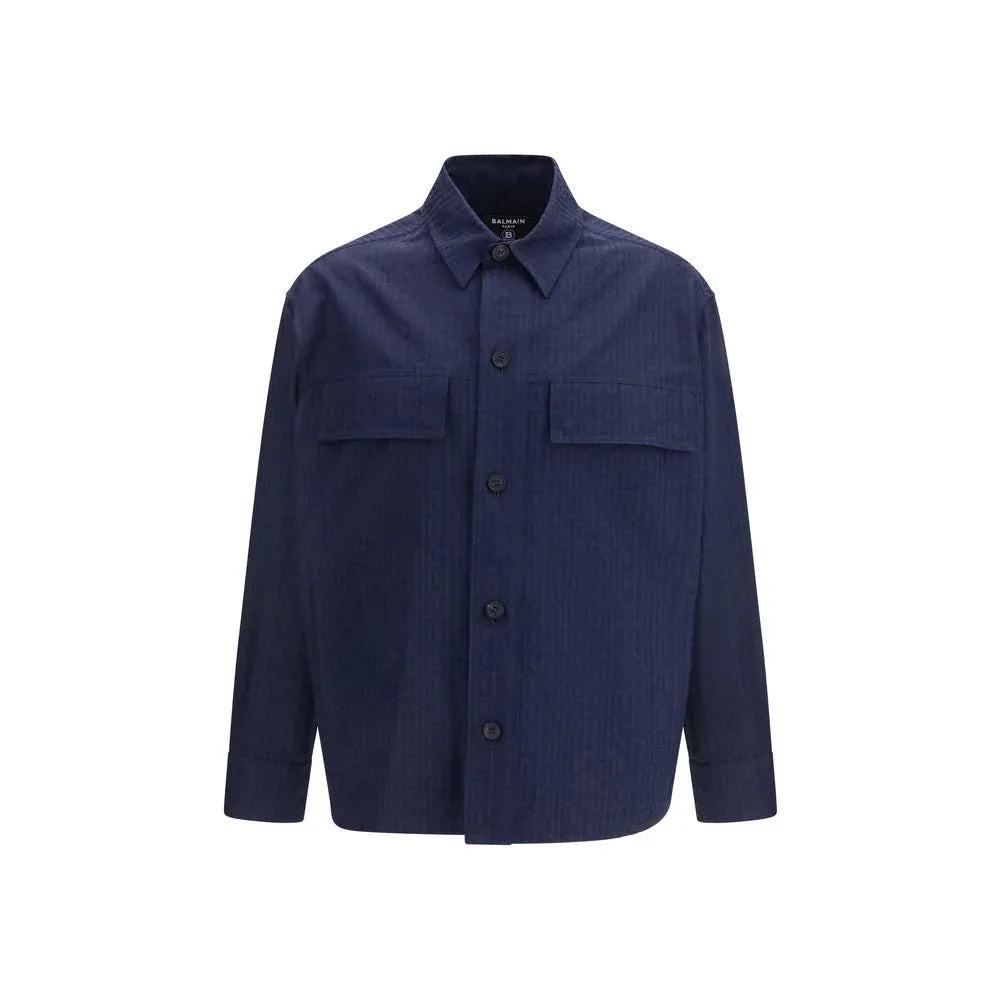 Balmain Blue Cotton Coat - Zeiniez