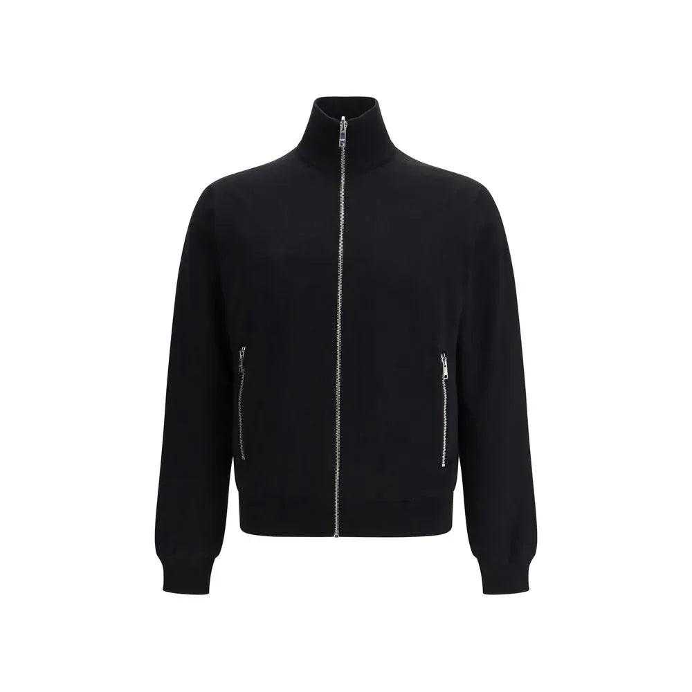 Prada Black Fleece Wool Bomber - Zeiniez