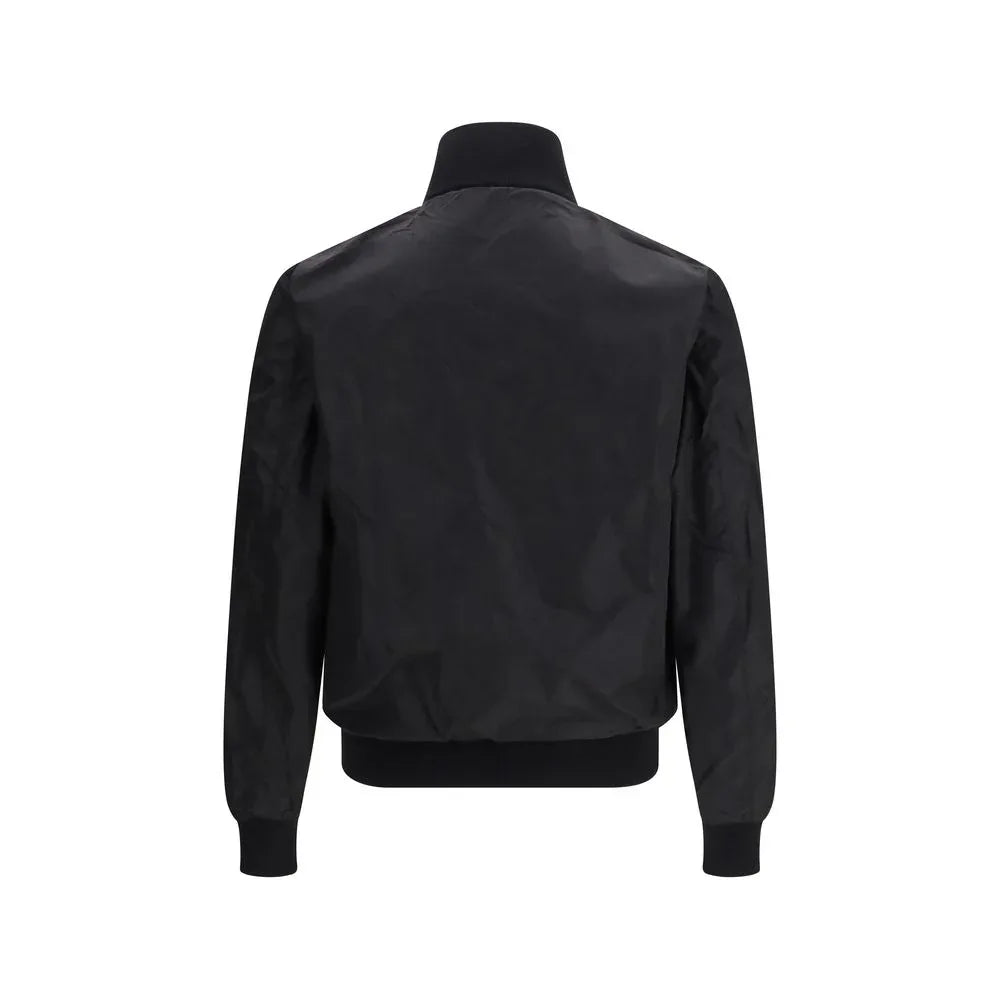 Prada Black Fleece Wool Bomber - Zeiniez