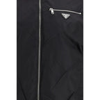 Prada Black Fleece Wool Bomber - Zeiniez