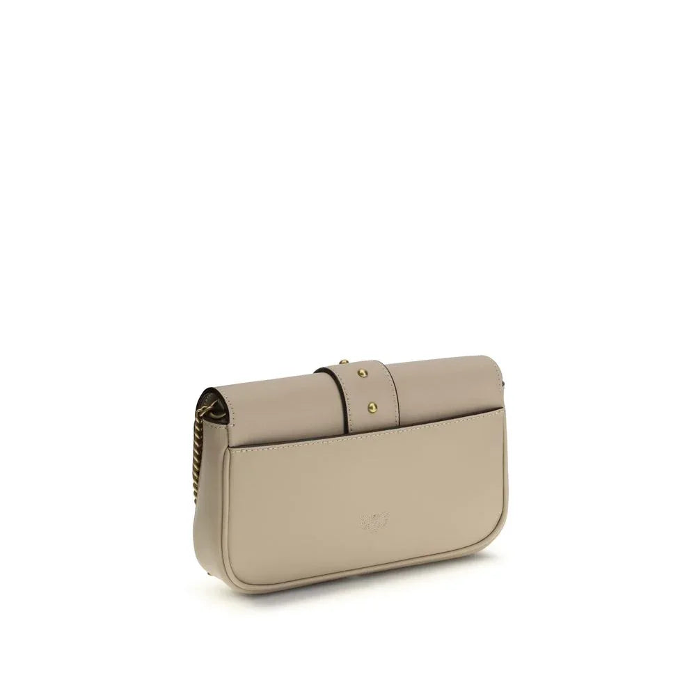 PINKO Beige Calf Leather Bos Taurus Shoulder Bag - Zeiniez
