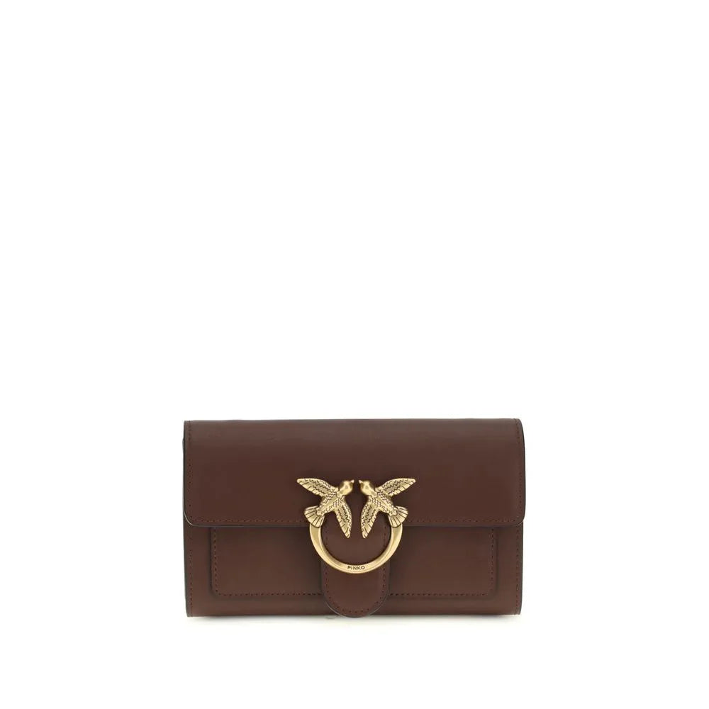 PINKO Brown Calf Leather Bos Taurus Shoulder Bag - Zeiniez