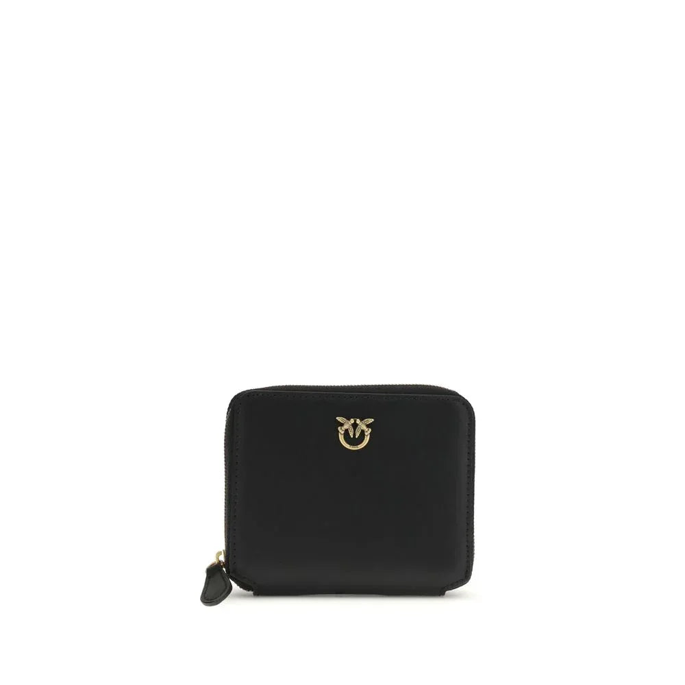 PINKO Black Calf Leather Bos Taurus Wallet - Zeiniez
