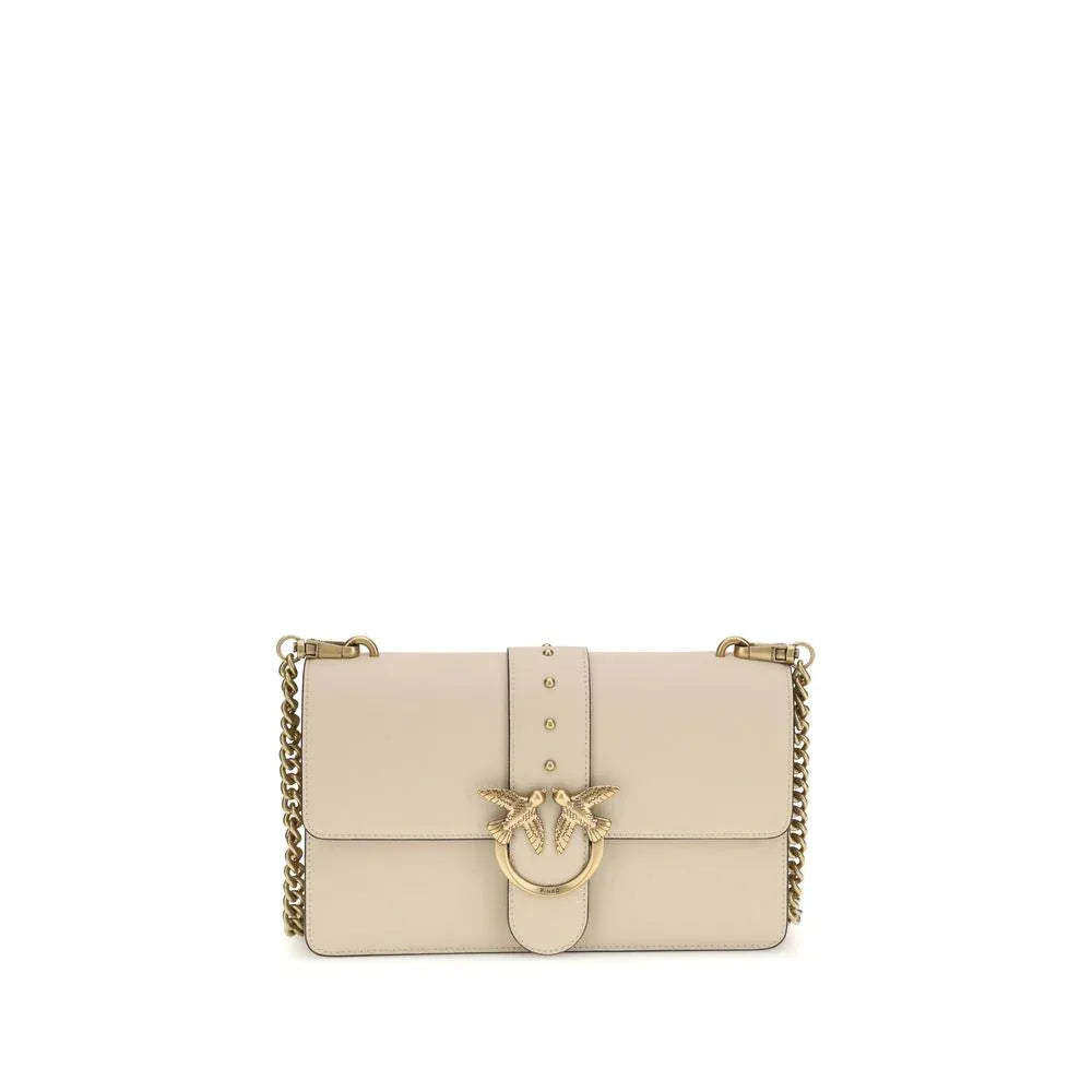 PINKO Beige Calf Leather Bos Taurus Shoulder Bag - Zeiniez