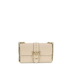 PINKO Beige Calf Leather Bos Taurus Shoulder Bag - Zeiniez