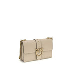 PINKO Beige Calf Leather Bos Taurus Shoulder Bag - Zeiniez