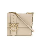 PINKO Beige Calf Leather Bos Taurus Shoulder Bag - Zeiniez