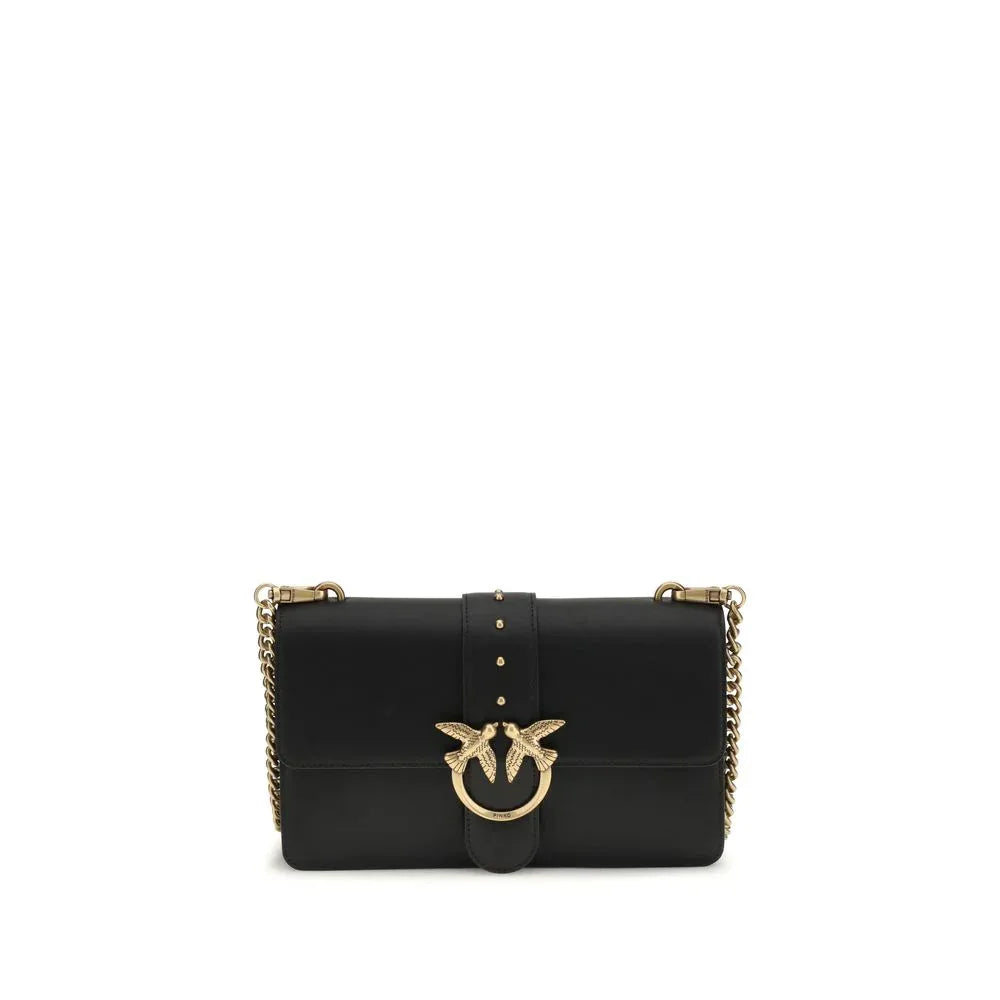 PINKO Black Calf Leather Bos Taurus Shoulder Bag - Zeiniez