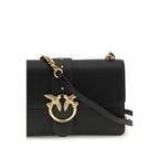 PINKO Black Calf Leather Bos Taurus Shoulder Bag - Zeiniez