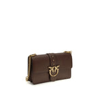 PINKO Brown Calf Leather Bos Taurus Shoulder Bag - Zeiniez